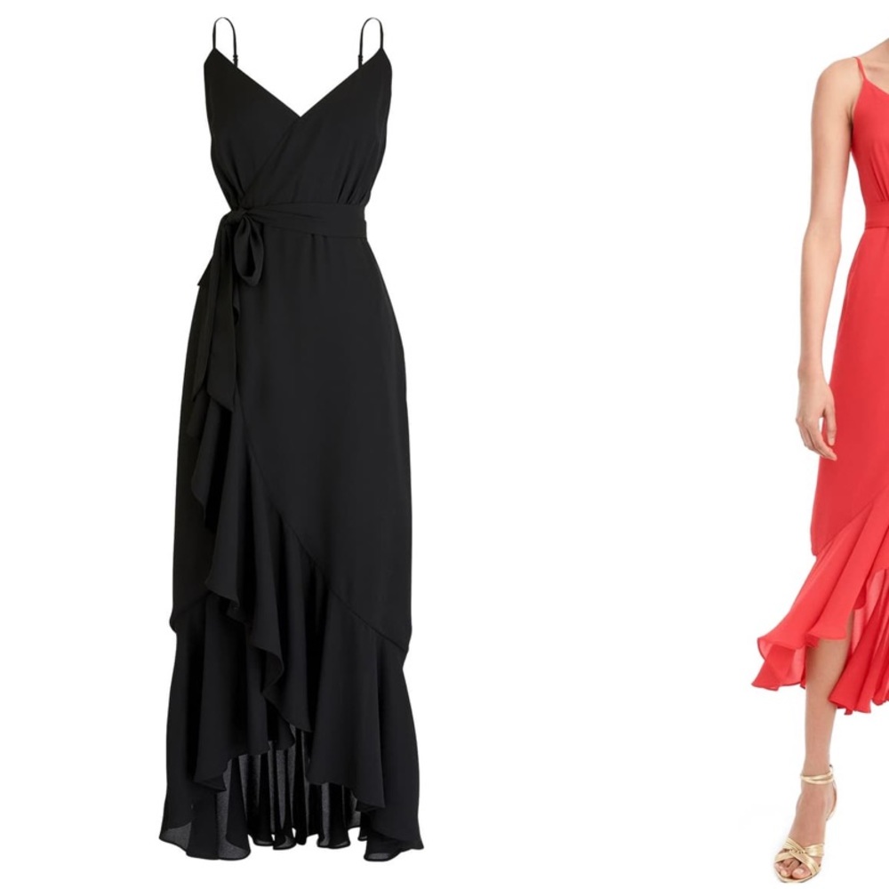 J. Crew drapey ruffle faux wrap dress